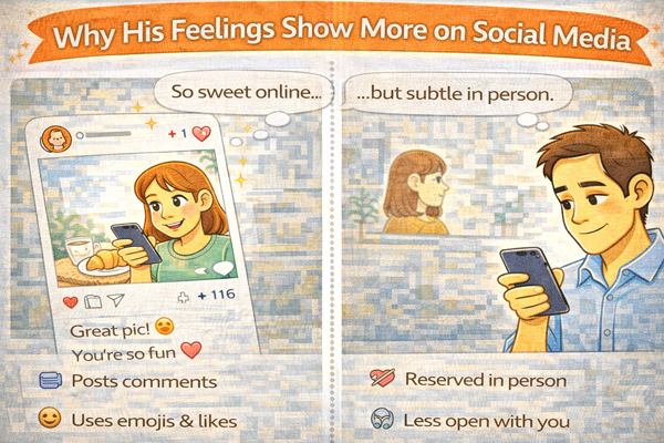 SNS에서는 티가 나는 남자 심리를 설명 이미지