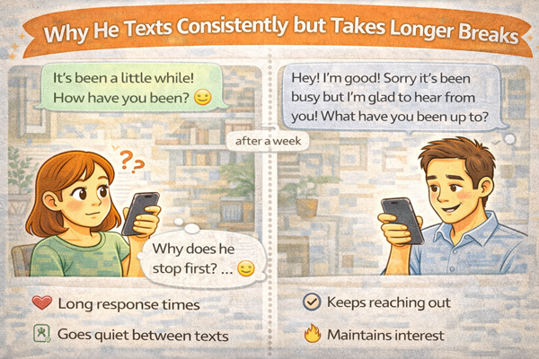 연락 텀은 긴데 꾸준한 남자 심리를 설명하는 이미지