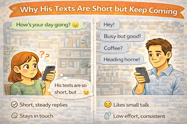 연락은 짧지만 끊기지 않는 남자 심리를 설명 이미지