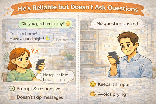 읽씹은 없는데 질문도 없는 남자 심리를 설명하는 대화 상황 예시